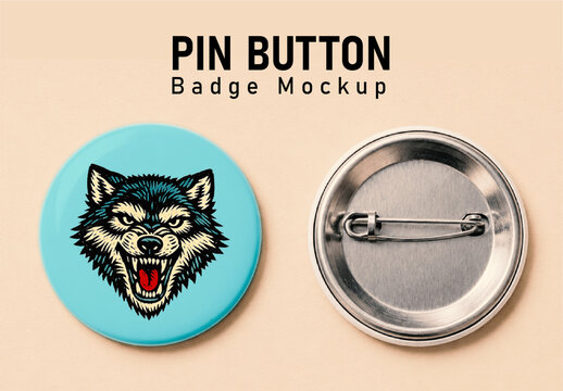 Pin Button Badge Mockup