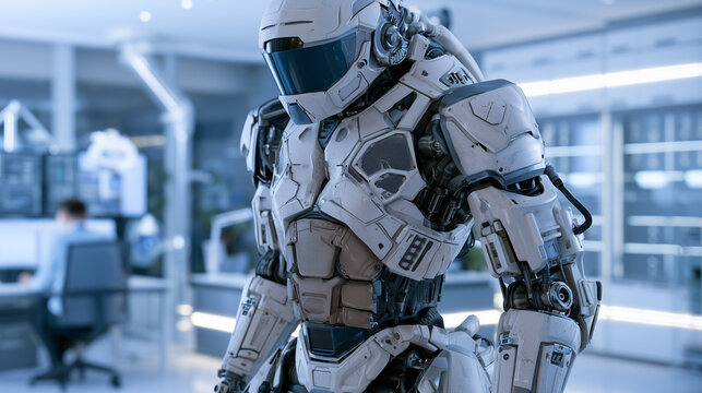 Next Generation Robotic Exoskeleton In High Tech Engineering Laboratory