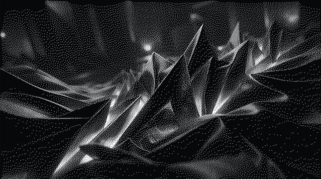 Abstract dark geometric background with sharp triangular shapes and light
