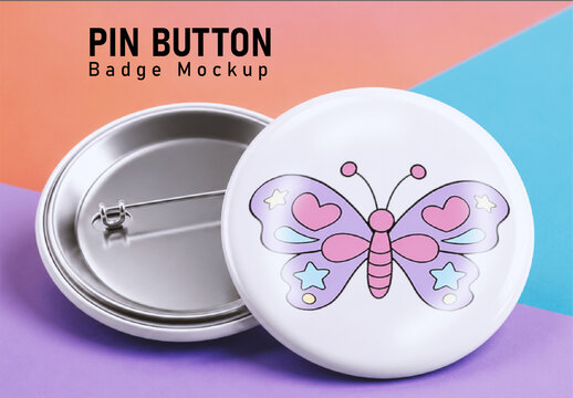 Pin Button Badge Mockup