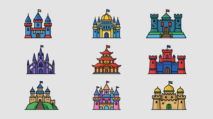 Set of fantasy castles and palaces © Johnson