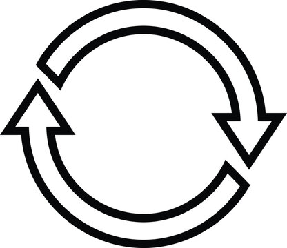 Circular arrows icon continuous loop and recycling symbol
