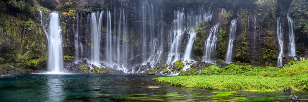 Shiraito Falls panorama, Fujinomiya, Shizuoka Prefecture, Japan