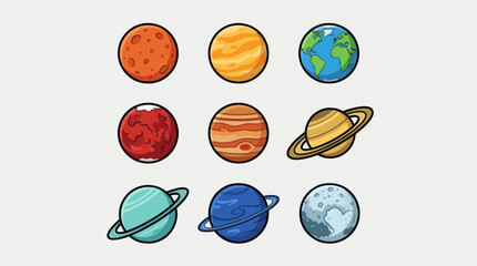 Stylized planets collection © Johnsoon