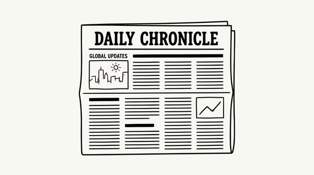 Retro Daily Chronicle newspaper front page layout illustration
