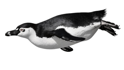 Isolated elegant African penguin swimming quickly with powerful flippers extended gracefully © Conor