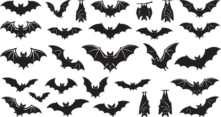 Fototapeta premium Halloween bats silhouettes for spooky decorations and party themes