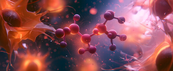 Obraz premium A striking molecular picture of a prostanoid compound in action during inflammation.
