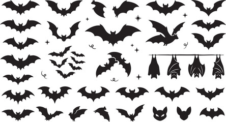 Fototapeta premium Halloween bats silhouettes for spooky decorations and party themes