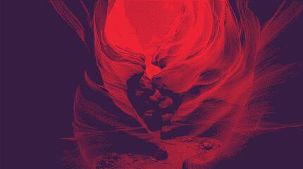 Abstract red and dark blue digital art with flowing smokelike patterns © vectolab