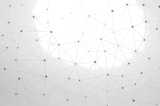 Abstract Grey Network Lines and Dots Background