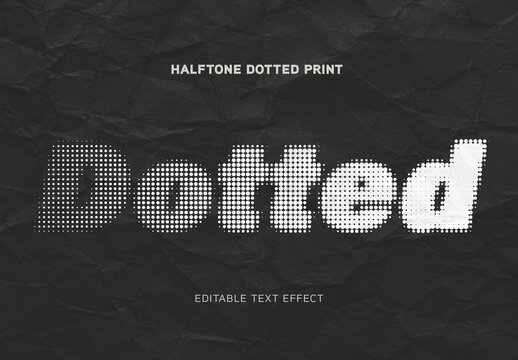 Halftone Dotted Print Text Effect