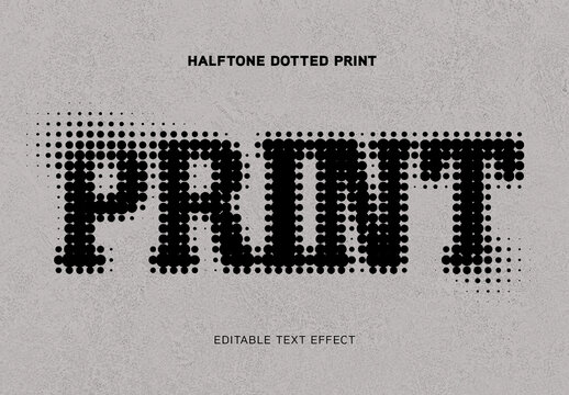 Halftone Dotted Print Text Effect