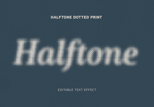 Halftone Dotted Print Text Effect