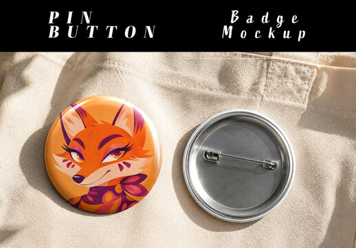 Pin Button Badge Mockup