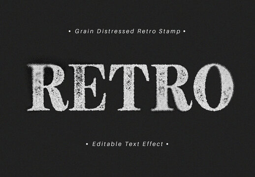 Grain Distressed Retro Stamp Text Effect