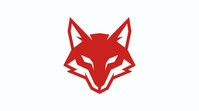 Geometric red fox head logo with sharp angular features.