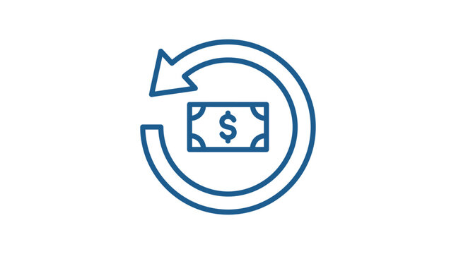 Money bill with circular return arrow