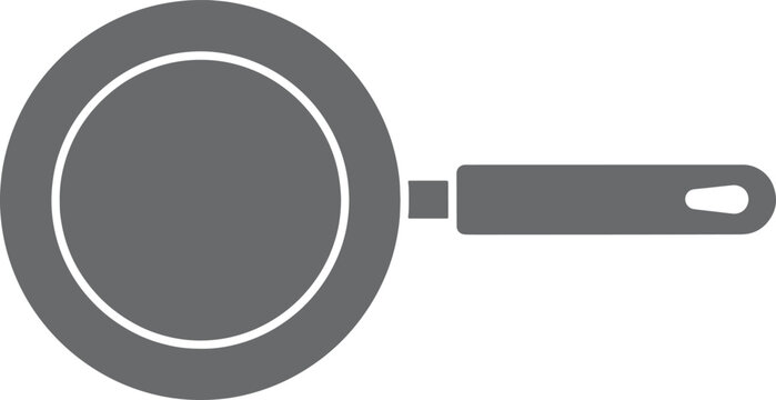Flat black frying pan silhouette kitchen icon