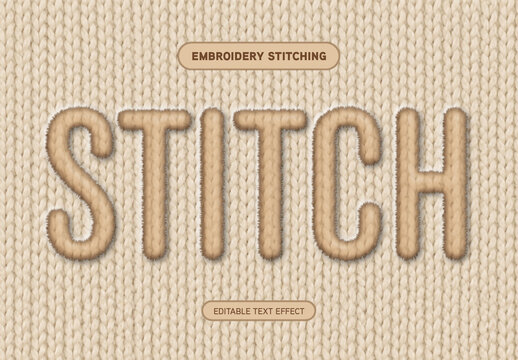 Embroidery Stitching Text Effect