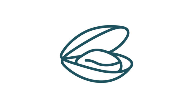 Open clam shell icon showing inner pearl space.