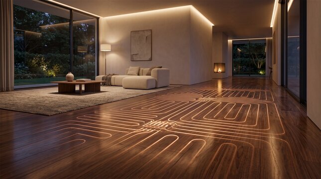 Modern Radiant Underfloor Heating System Display