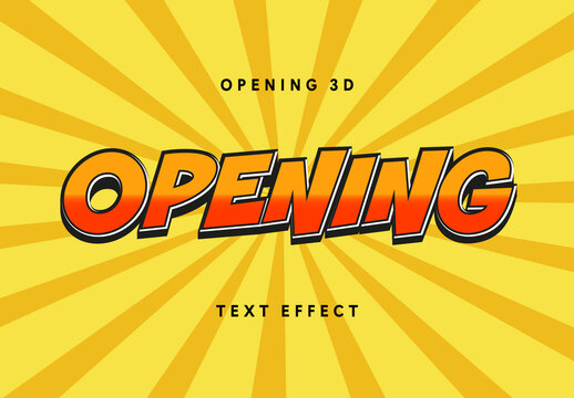 Opening 3D Text Effect