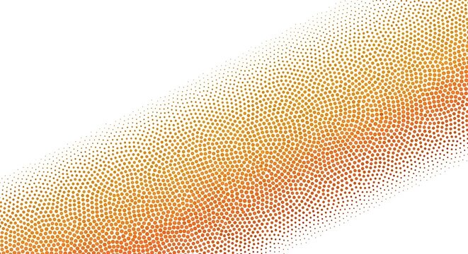 Abstract background with a diagonal gradient of orange and yellow dots, creating a stippled halftone effect on a white surface.