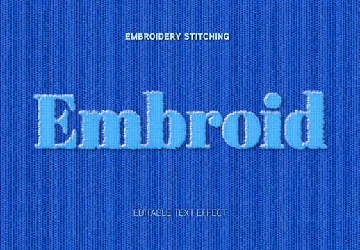 Embroidery Stitching Text Effect