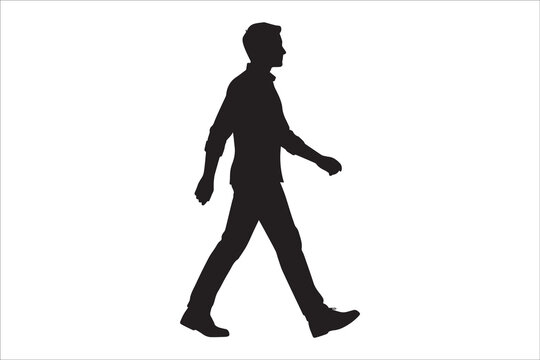 Man walking in black silhouette