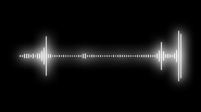 Music audio wave, 4k audio visualizer isolated on black background, speaker sound waves, 3d audio waveform equalizer, abstract music waves oscillation, futuristic visualizer video.