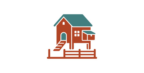 Rustic Chicken Coop Vector Illustration © Parade