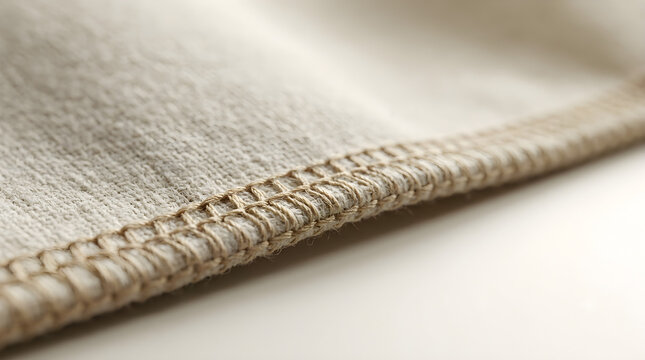 Macro View of Medical Fabric Bandage with Reinforced Overlock Stitching
