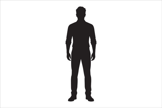Black silhouette of a standing man
