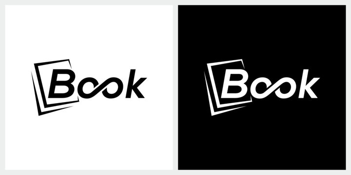 Creative book typography logo design, word mark book logo design graphic vector
