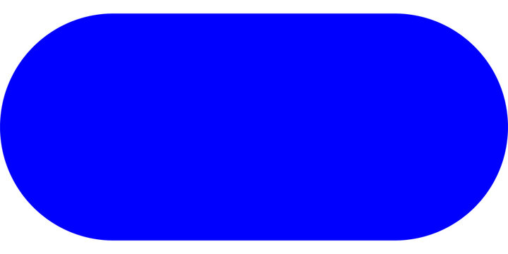 A simple blue pill shape or rounded rectangle icon for web design and user interface graphics