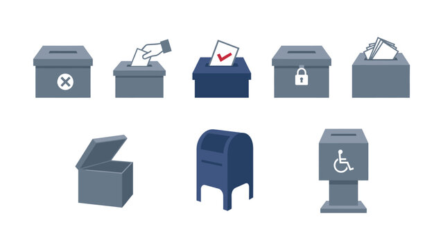 Collection of various mail and ballot boxes in different states