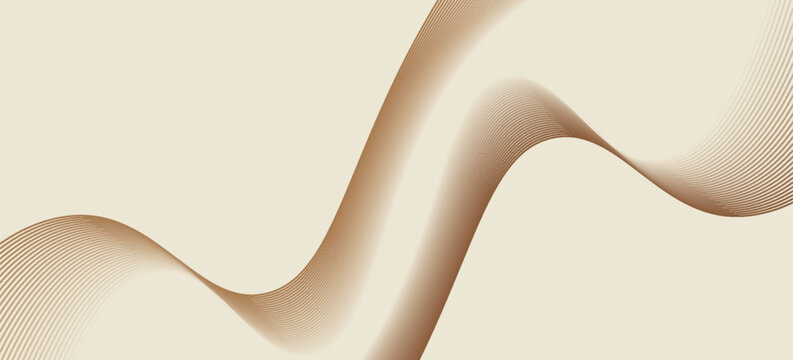 Abstract background with lines and waves. Web banner size. Element for design. Vector background for brochure, booklet, flyer, poster. Brown and beige gradient. Coffee, cafe eps10