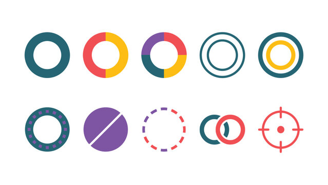 Colorful infographic elements and graphs on white background