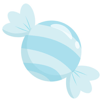 Cute Sky Blue Pastel Striped Candy Vector Illustration