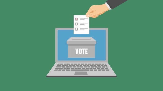 online voting video animation election flat concept