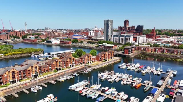 Liverpool Marina Coburg Dock Yachts Aerial View