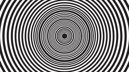 Naklejka premium Abstract background featuring a black and white concentric circle pattern creating a hypnotic optical illusion effect