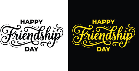 Happy friendship day greeting cards with elegant typography © Shah