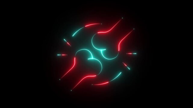 Joint pain, arthritis line icon. Motion graphics of neon line joint pain icon