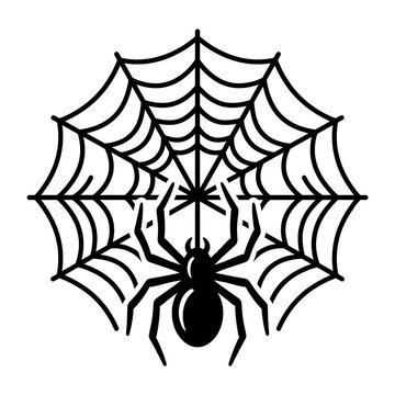 Modern Hanging Spider Web Silhouette Symbol