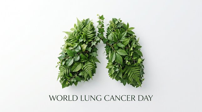 Human lungs shaped from vibrant green leaves and lush foliage