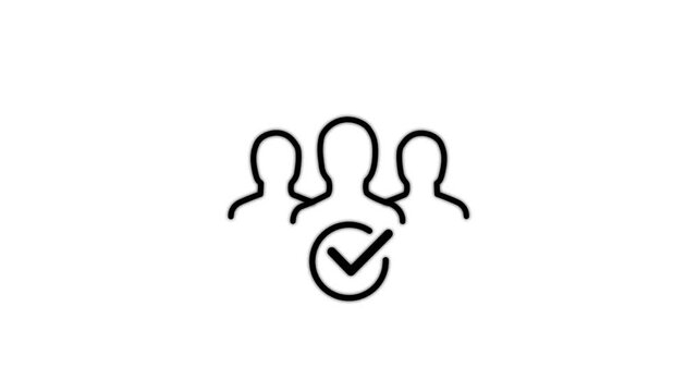 membership line icon on white background. Motion graphics of businessman icon