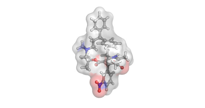 Lercanidipine, calcium channel blocker for hypertension and cardiovascular health, 3D molecule 4K