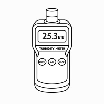 Digital Turbidity Meter Displaying Measurement Reading.
